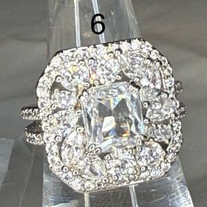 Bomb Party April Diamond CZ on Rhodium 
Size 6
